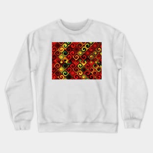 Red and Yellow Abstract Pattern Crewneck Sweatshirt